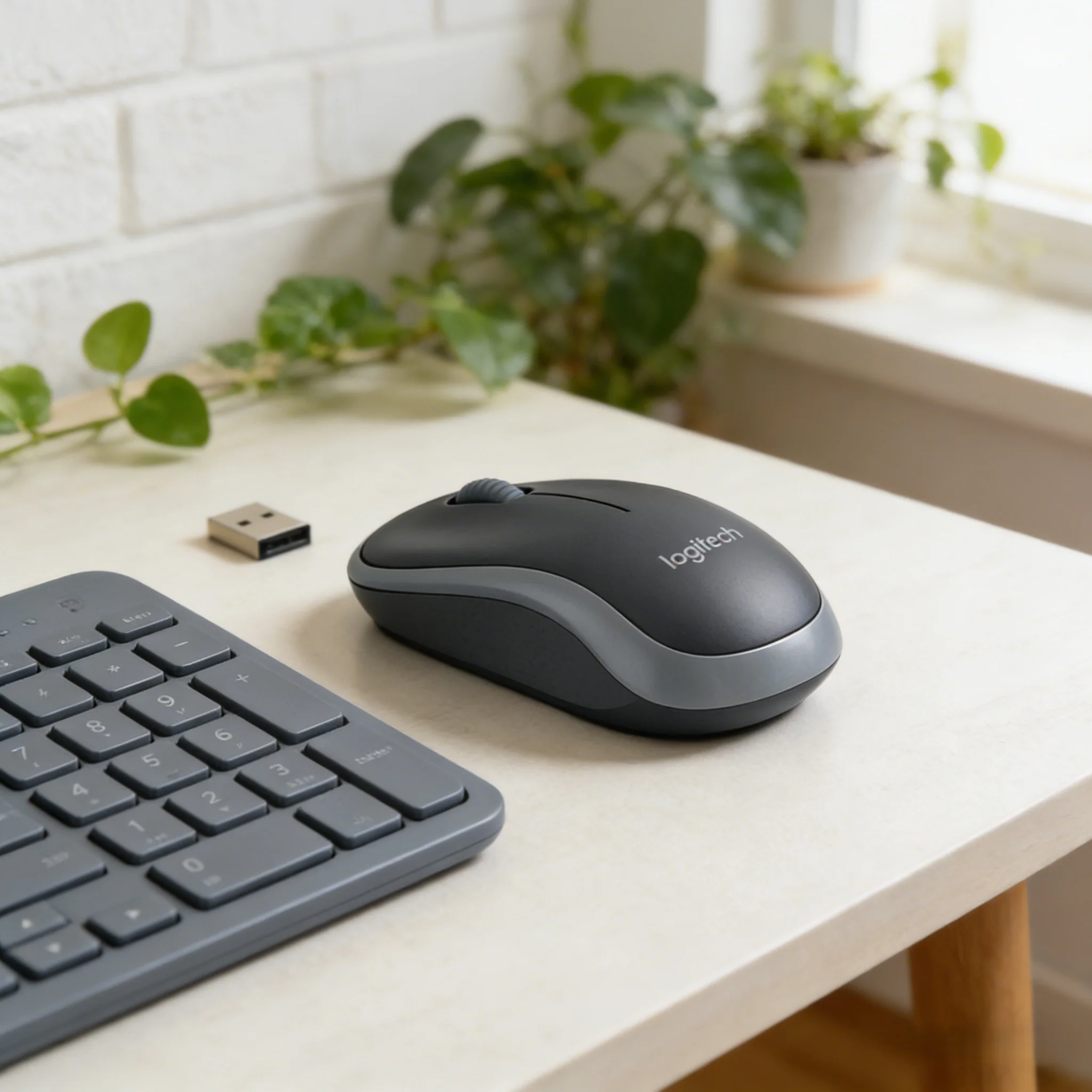 Ratón Óptico Inalámbrico Logitech M185, Ambidiestro para Mano Izquierda y Derecha, 1000 DPI, Amplia Compatibilidad para Hogar, Oficina, Portátil y PC
