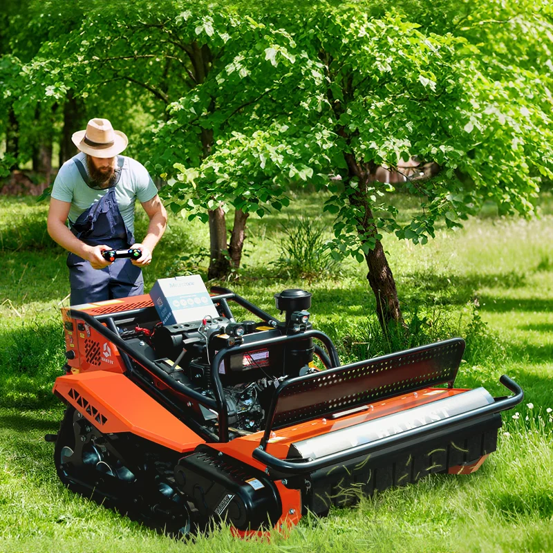 800mm Remote-controlled Lawnmower All-terrain Tracked Diesel-powered Lawn Mower For Orchard Clearing Weeding And Mowing