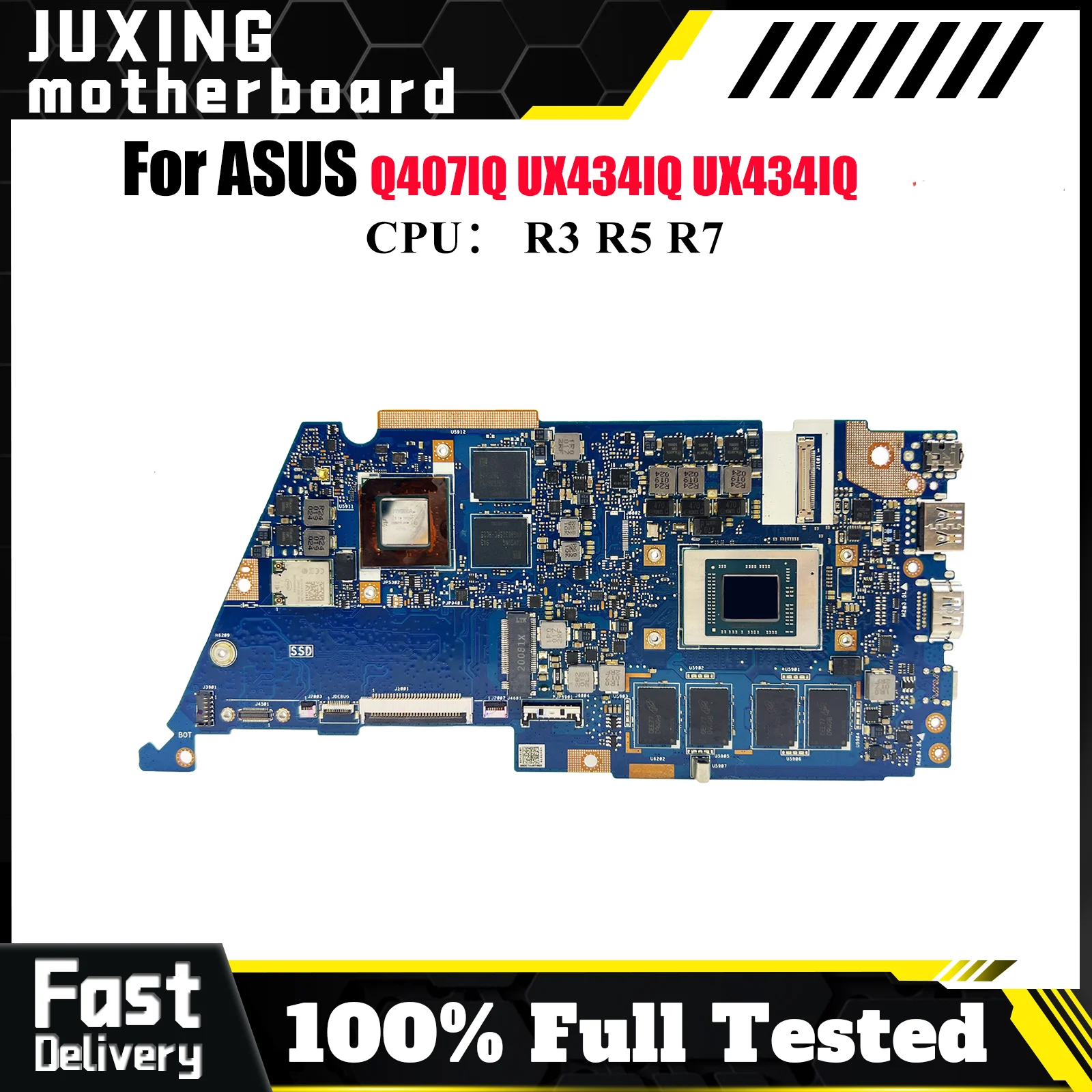 

Материнская плата UX434IQ для ноутбука ASUS ZenBook Q407IQ UX434IQ UX434I с процессором R3 R5 R7, 100% тестирование, ОК, быстрая доставка