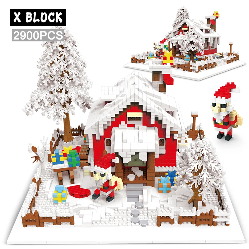 

2900pcs City Mini Christmas Street View Houses Architecture Building Blocks Friends New Year Snow Scene Bricks Toys for Kid Gift