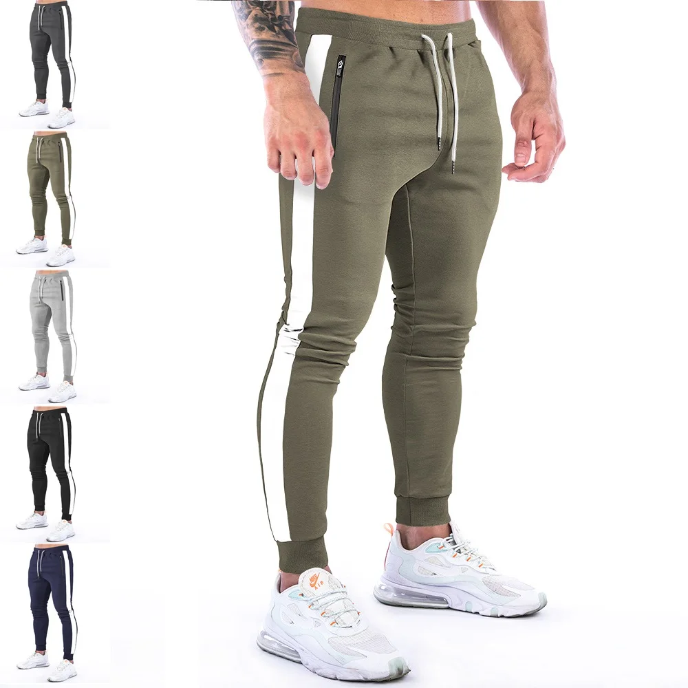 Pantalones deportivos de entrenamiento para hombre, pantalones de chándal de algodón para gimnasio, Joggers informales delgados, pantalones