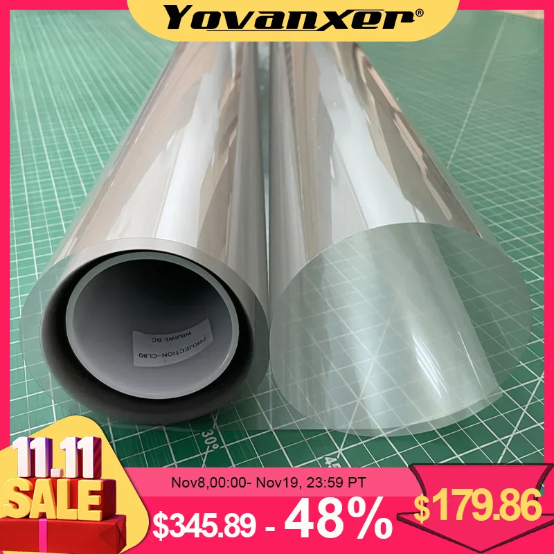 

Factory Sale 100" Transparent Holographic Projection Self Adhesive Film Rear Projector Screen for Smart Window Glass Advertising