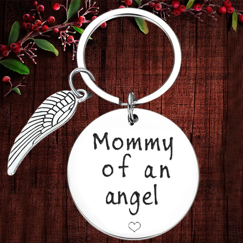 Charm Mommy Daddy of an Angel Keychain Pendant Miscarriage Keepsake Baby Memorial Gift Key Chains