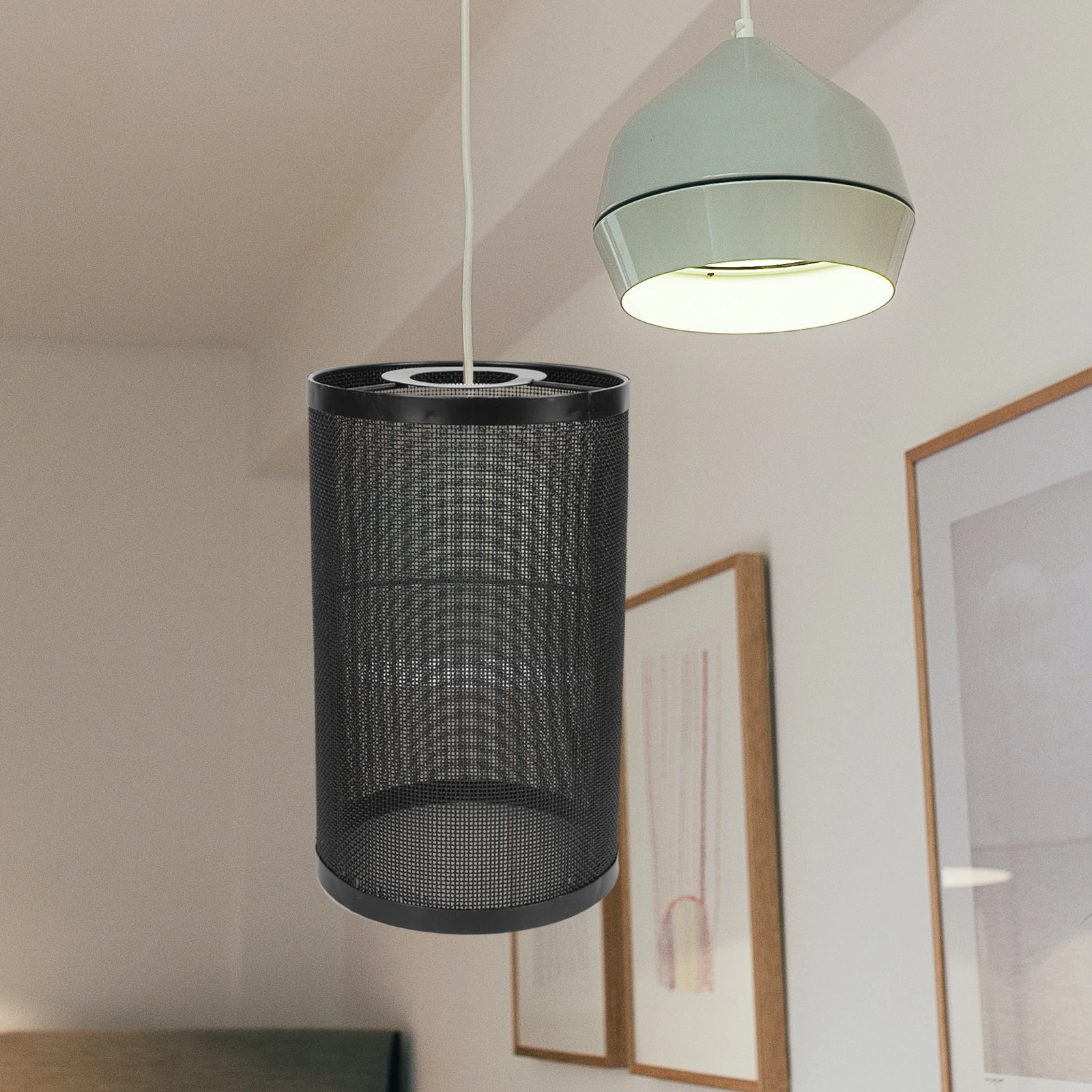 

1pc Modern Simple Metal Hollow Tube Hanging Lampshade For Living Room Dining Room Light Cover Decor Pendant Light Shade