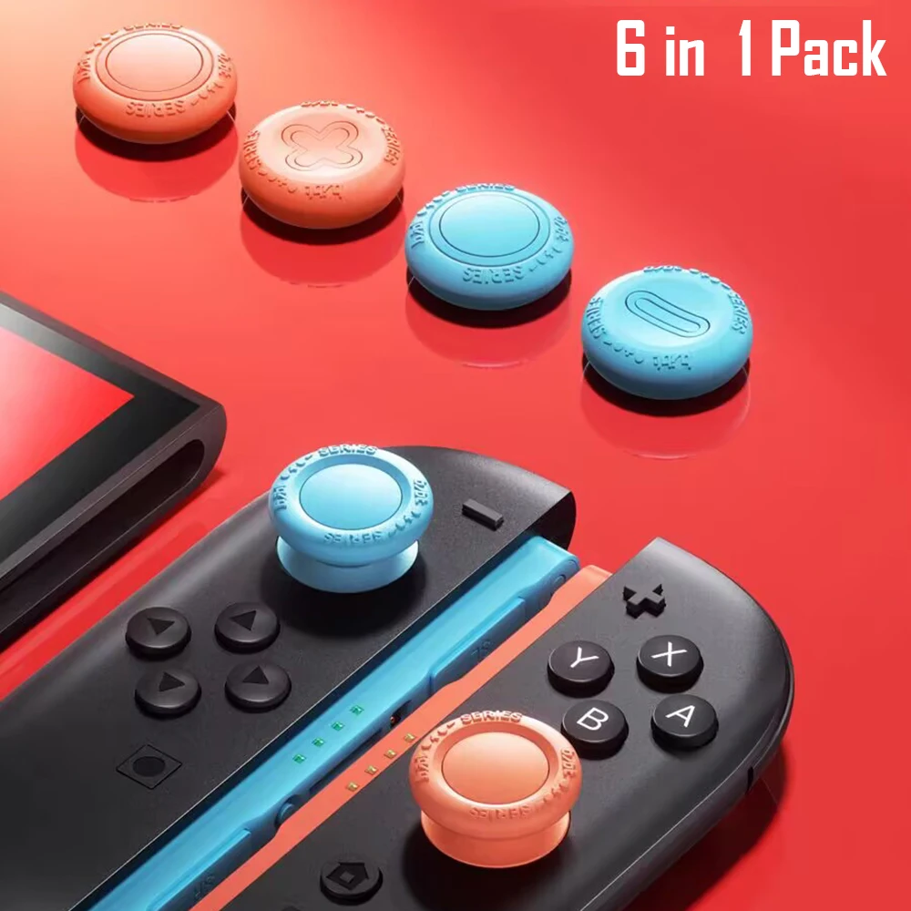 6-in-1-Daumenstift-Griffkappen aus Silikon für Switch 2 Joy Con, Knopfabdeckung für Switch 2 Pro Controller-Schutzzubehör