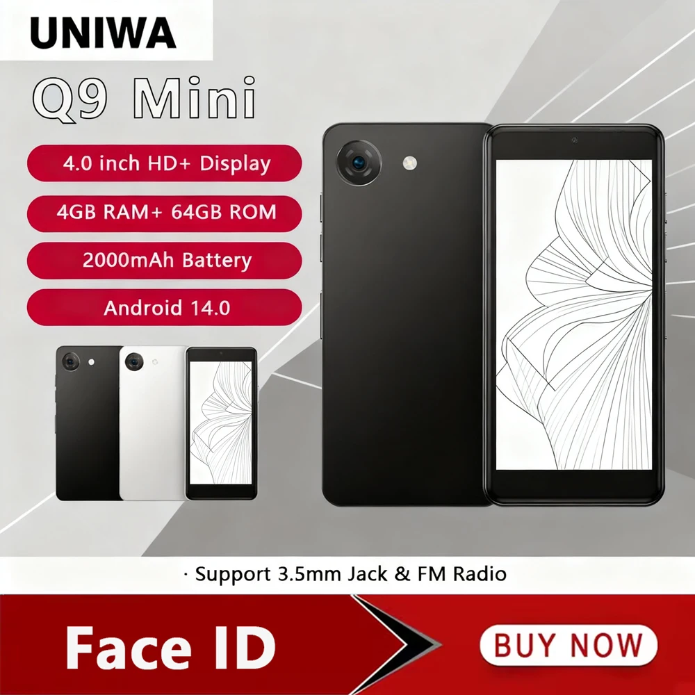 �y�Z�[�����zUNIWA Q9 �~�j�X�}�[�g�t�H�� Android 14 Unisoc T606 4�C���` 4GB+64GB �g�ѓd�b 2000mAh ��F�� FM���W�I 4G ���^�g�ѓd�b �Z�[����