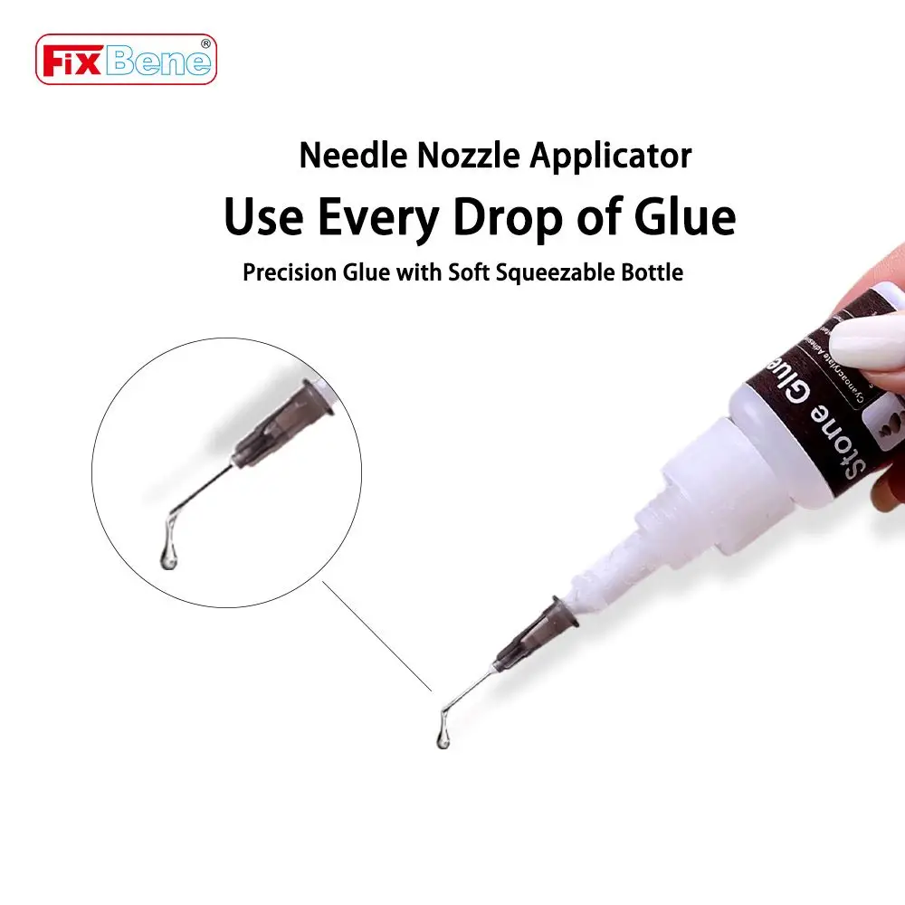 غراء الحجر إضافي قوي للغاية وواضح وسريع الجفاف، لاصق Cyanoacrylate قوي، حجر الراين الكريستالي المعدني والبلاستيك والزجاج DIY