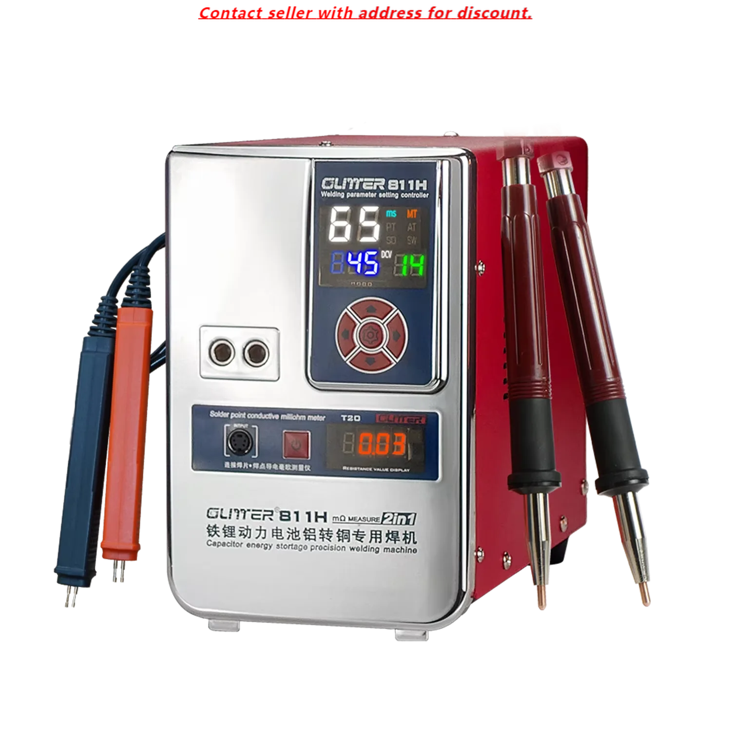 

GLITTER 811H 42KW Lithium Iron Power Battery Aluminum To Copper Battery Spot Welder For Iron Lithium Battery With 75B Welder Pen