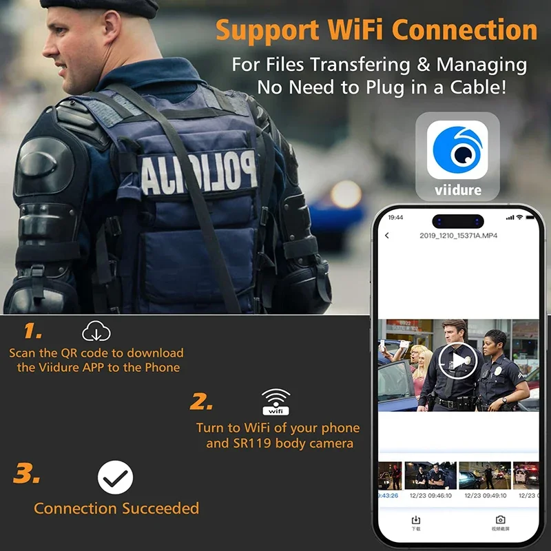 كاميرا 1080P HD WIFI فيديو رقمي صغير محمول ومسجل إنفاذ القانون 270 °   كاميرا رياضية خارجية بعدسة قابلة للدوران