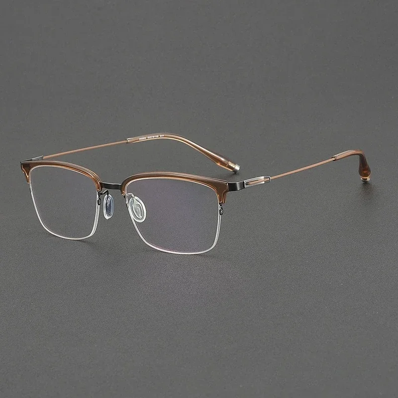 

Square Business Acetate Ultra-light Half-frame Glasses 202503 Men Screwless Titanium Frame Women for Myopia Prescription Eyewear