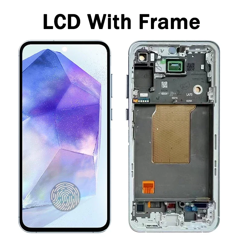 6.6\'\' Super AMOLED For Samsung A55 5G A556U A556B A5560 A556E LCD Display Touch Screen With Frame For Samsung A55 Display