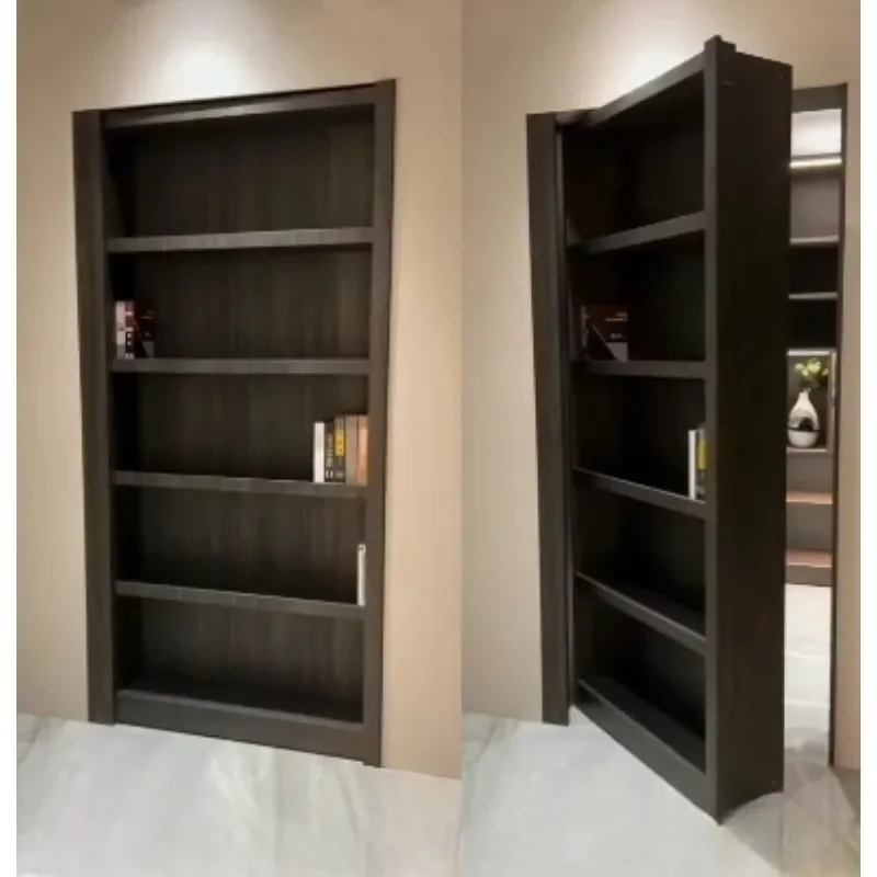 Internet celebrity bookshelf style invisible door, secret room hidden door, revolving mechanism door, creative indoor hidden boo