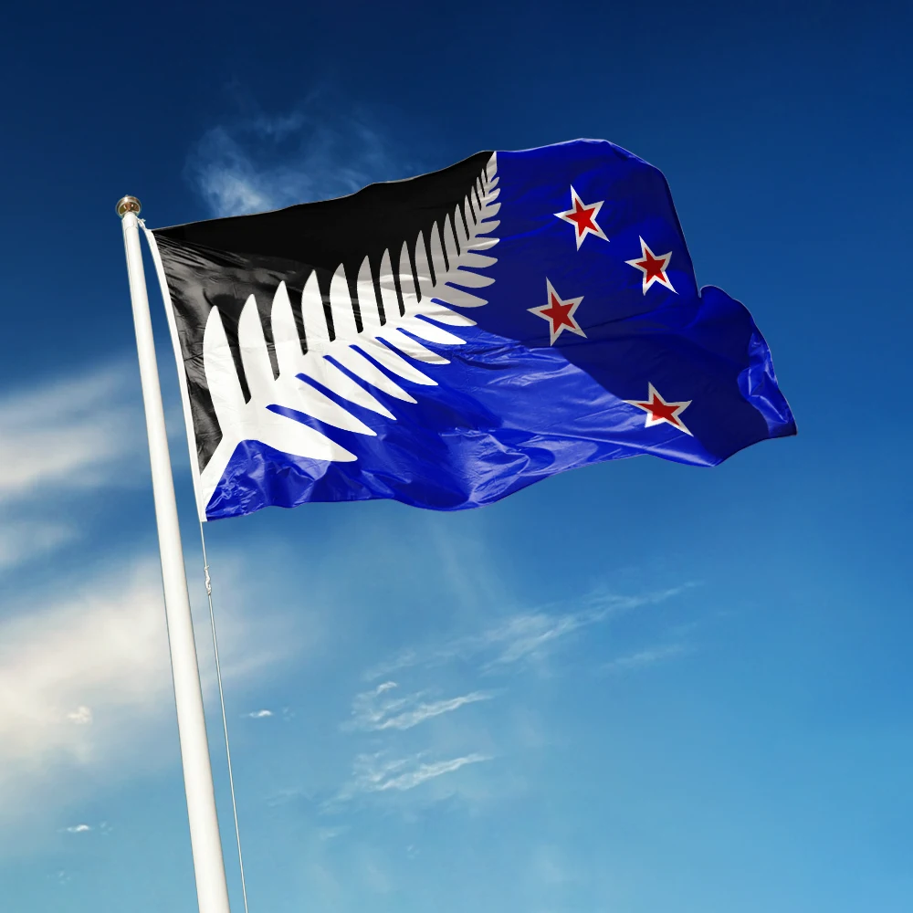 3x5 Ft Lockwood Silver Fern Flag Vivid Color and Fade proof Flags of New Zealand Polyester with Brass Grommets 3 X 5 Ft