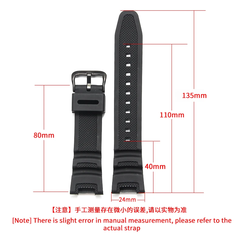 Resin Watch Accessories 24mm for Casio SGW-100/200 PRG-110 Series Black White Blue Orange Red Concave Interface Resin Watchband