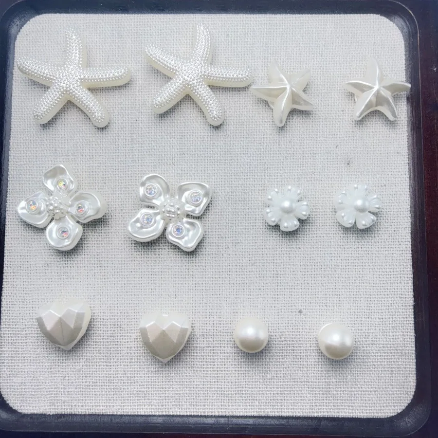 Breloques de luxe en forme d'étoile de mer et de perle pour sabots, pantoufles, décoration de chaussures d'été DIY, accessoires pour chaussures à trous