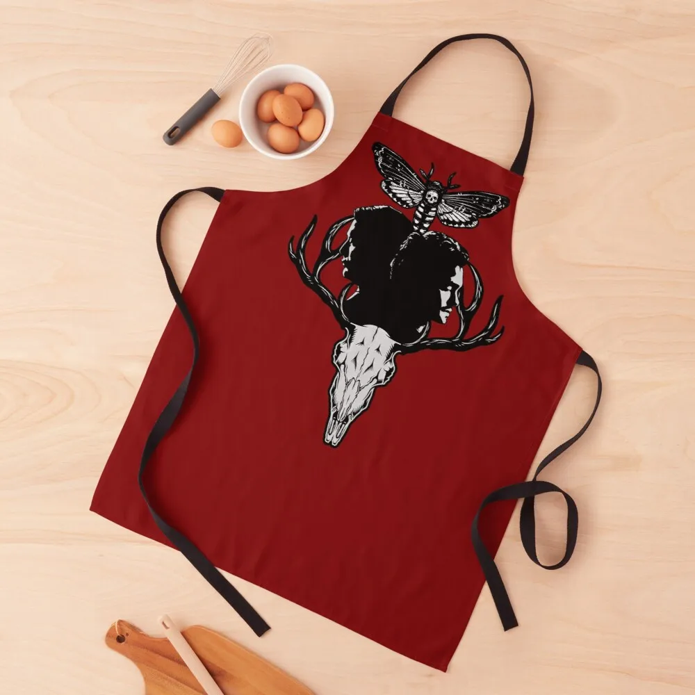 

Hannigram with antlers and moth - Hannibal fandom Apron oil proof apron waterproof apron for woman cooking apron