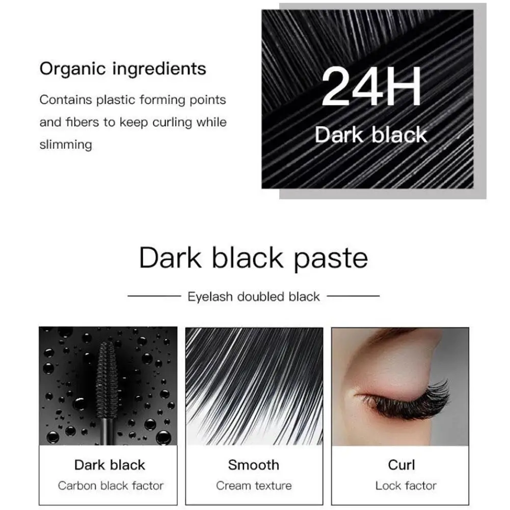 Mascara sbavante effetto estensione ciglia, impermeabile e durevole ipoallergenico per volume/curl naturale, facile da applicare e rimuovere