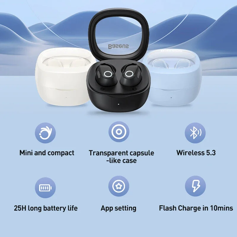 سماعات أذن Baseus WM02 True سماعة لاسلكية تعمل بالبلوتوث 5.3 سماعة أذن صغيرة داخل الأذن Hifi ألعاب رياضية TWS سماعات تحكم باللمس Pro