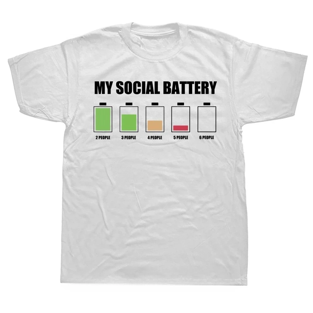 My Low-energy Social Battery Short-sleeved T-shirt, Printed Streetwear, Anti-social Housing Economics, Birthday Gift, Summer Y2K