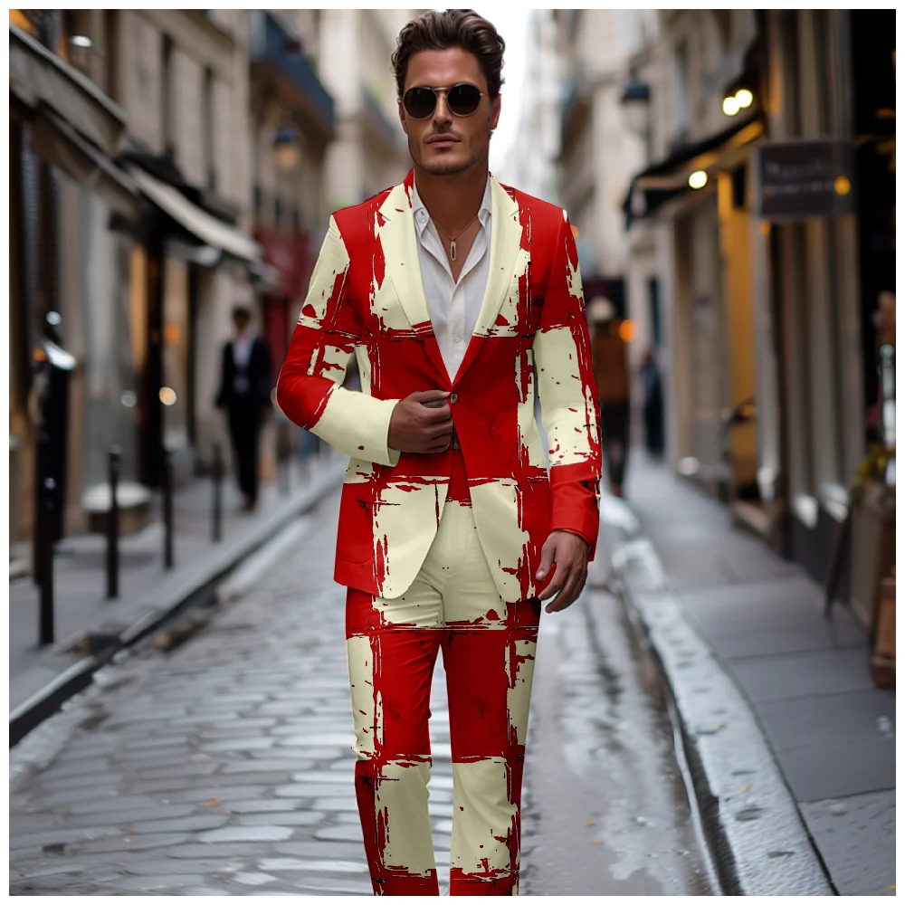 

Four Seasons Trendy Beautiful Color Patchwork Suit Tops Unisex Comfort Stylish Suit Jackets Wedding Parties and Special Occasion