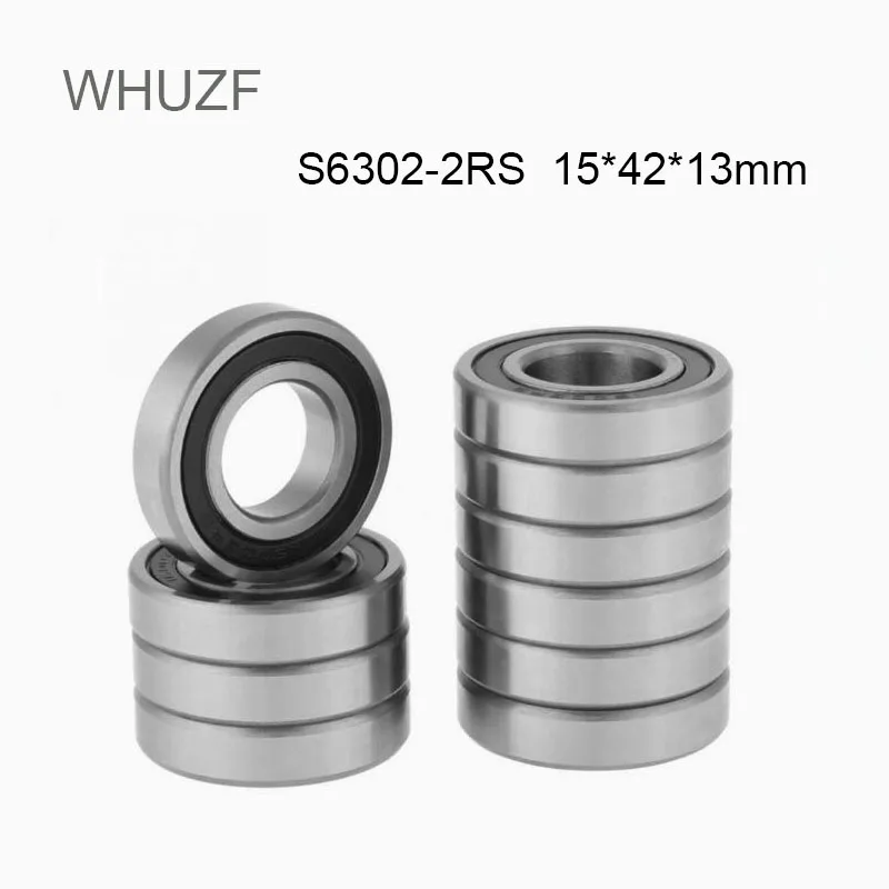 

WHUZF 5/10PCS S6302RS Bearing 15*42*13 mm ABEC-3 440C Stainless Steel S 6302RS Ball Bearings 6302 Stainless Steel Ball Bearing
