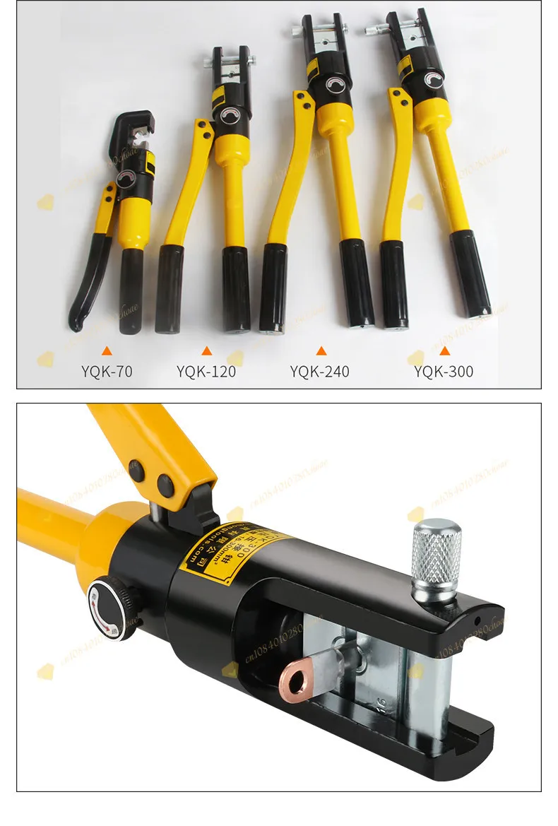 Manual Hydraulic Crimping Plier 70/120/240/300mm² Cable Lug Crimper for Copper A