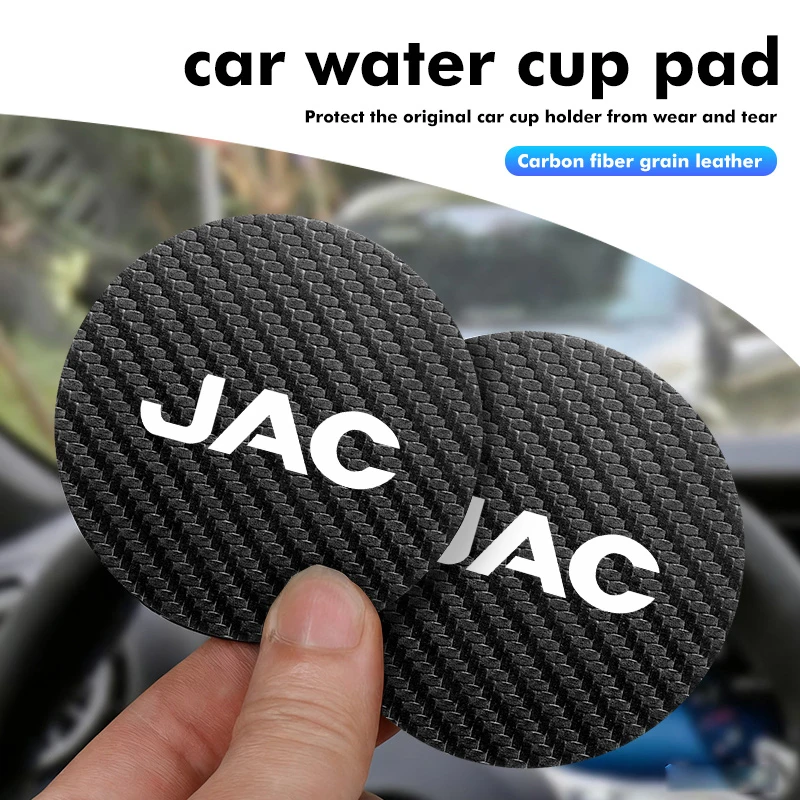 Для JAC 2 шт. Автомобильный стиль Коврик для подстаканника из углеродного волокна Нескользящие аксессуары RF8 M3 M4 X8 Plus A5 E10X QX T6 T8 Pro T9 J3