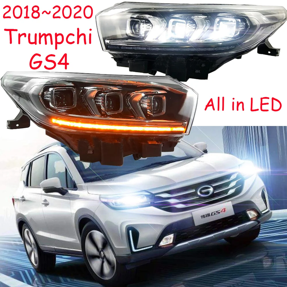 

1pcs 2018~2020y car bupmer head light for Trumpchi GS4 headlight car accessories All in LED fog for Trumpchi GS4 headlamp