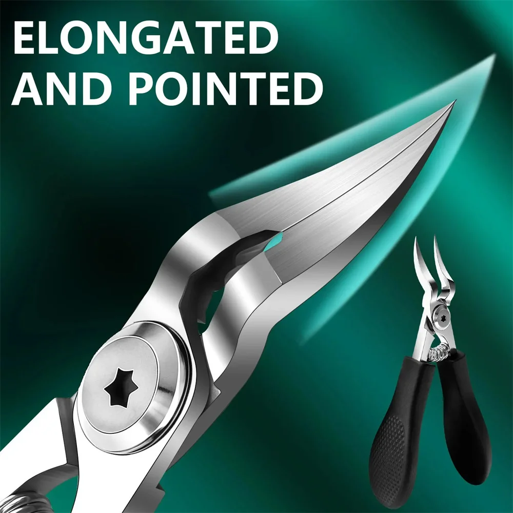 1Pc Professional Stainless Steel Toenail Clipper With Serrated Blade For Thick Ingrown Nails Durable Trimmer Men Women Nail Tool