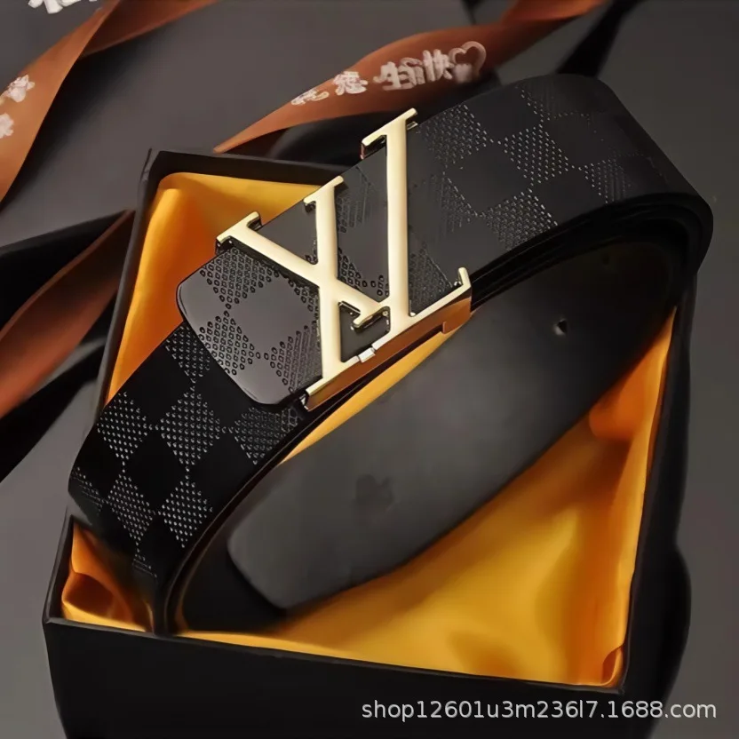 حزام جلد رجالي فاخر بنمط الترتان، جلد البقر النقي، كاجوال وعصري للأعمال