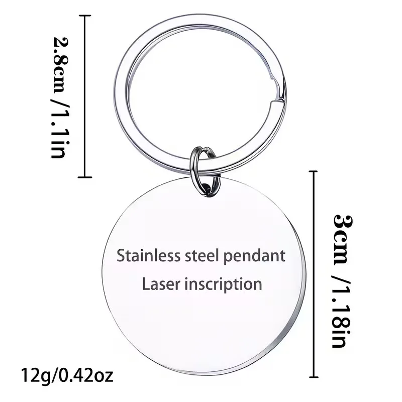 Custom Name Stainless Steel Round Keychain