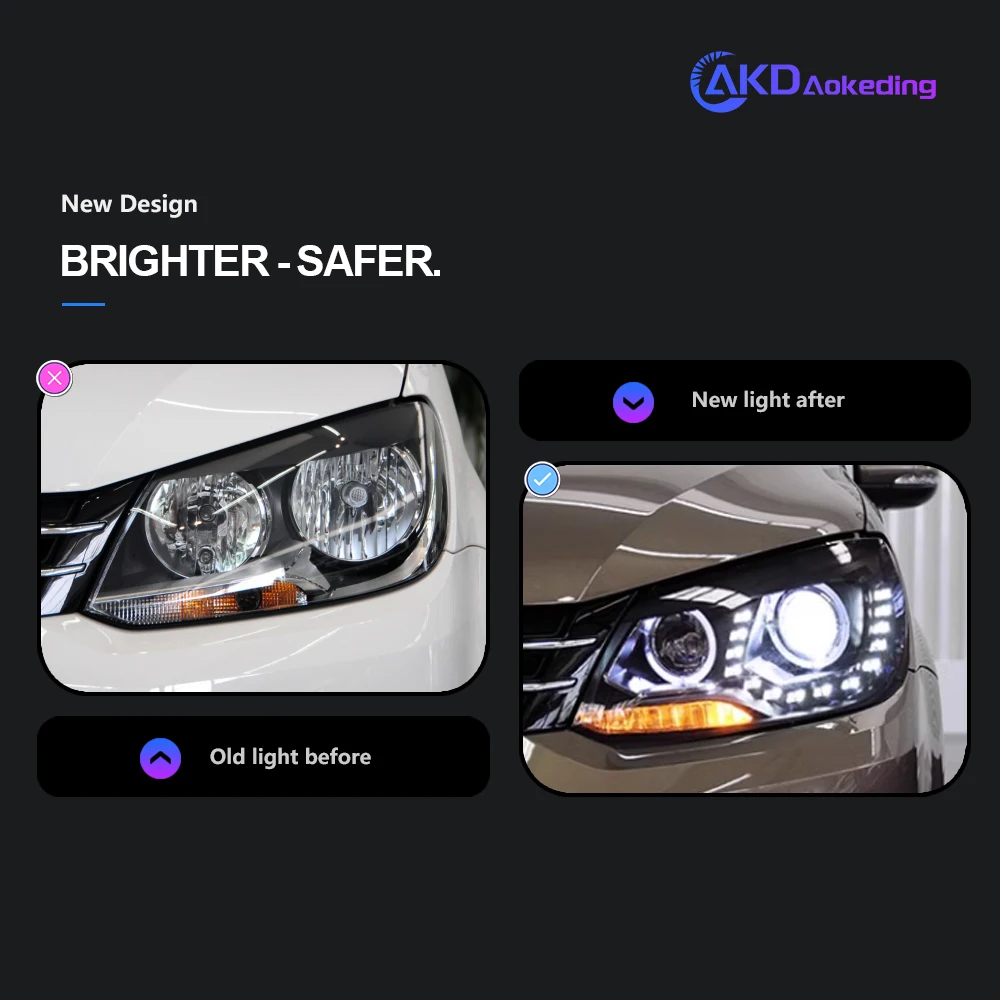 Car Lights for VW Touran Headlight 2011-2015 Touran Head Lamp Drl Projector Lens Automotive Accessories