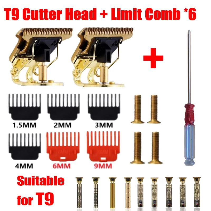 6Pcs/Set Size 1.5/3/4.5 Men's Hair Clipper Trimmer Limit Comb Guide Combs Barber Replacement for T9 Trimmer