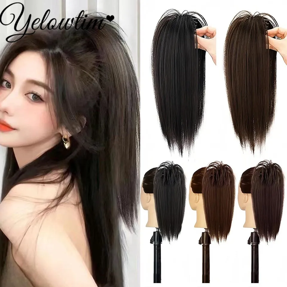 Synthetic Ponytail Claw Clip Ponytail Extensions Short Straight Ponytail Natural Wig Ponytail Ladies Ponytail Black Hair Clip