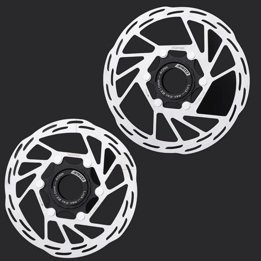 

6 Bolt Center Lock Brake Disc Stainless Steel with Center Lock Cover Bike Disc Brake Rotor Stable Corrosion Prevention