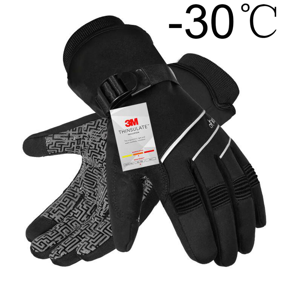  Waterproof Winter Ski Gloves 3M Thinsulate Touchscreen Thermal Outdoor Snowboard Gloves Motorcycle Bike Cycling Gloves Men Women 