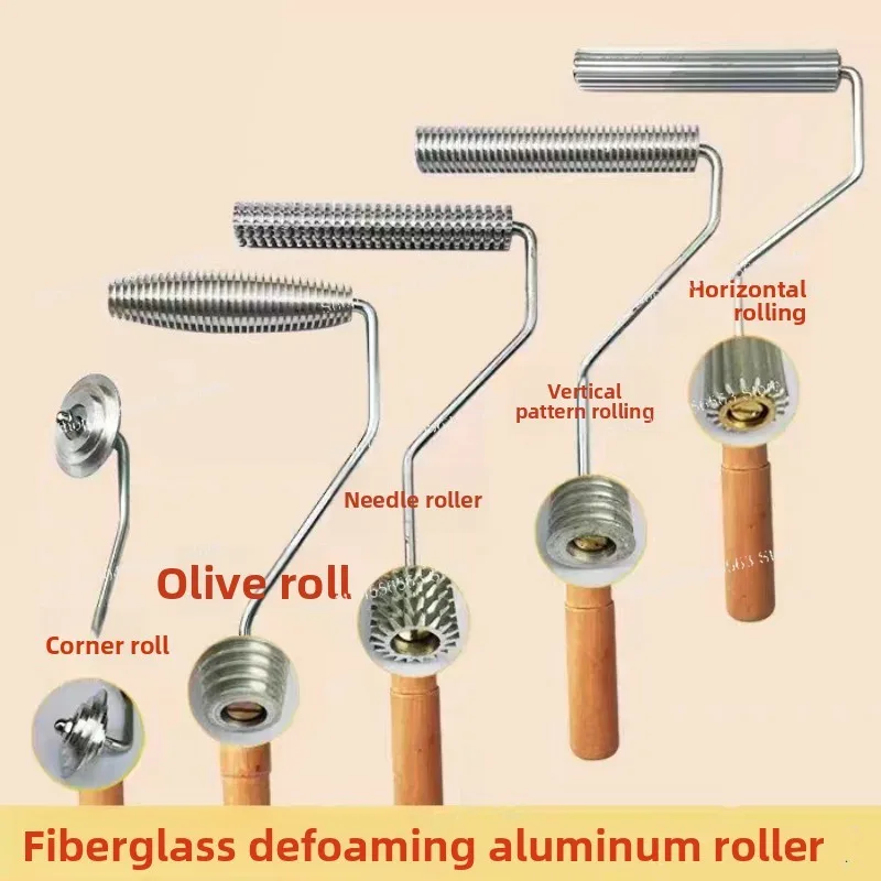 Resin Defoaming Roller / Fiberglass Foam Pressing Aluminum Roller / Vertical Grain Roller Hand-laying Tools