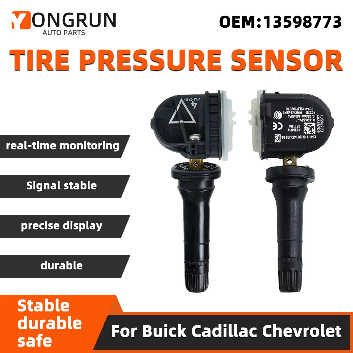 YONGRUN 4/8PCS タイヤ空気圧センサー監視システム 13598773 はビュイック キャデラック シボレー GMC 自動車部品に適しています