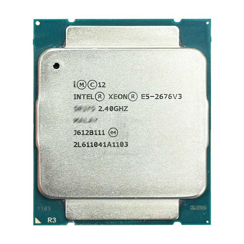 Intel Xeon مستعمل E5 2676 V3 E5 2676V3 2.4 جيجا هرتز اثني عشر نواة أربعة خيط وحدة المعالجة المركزية 30M 115W LGA 2011-3 #2