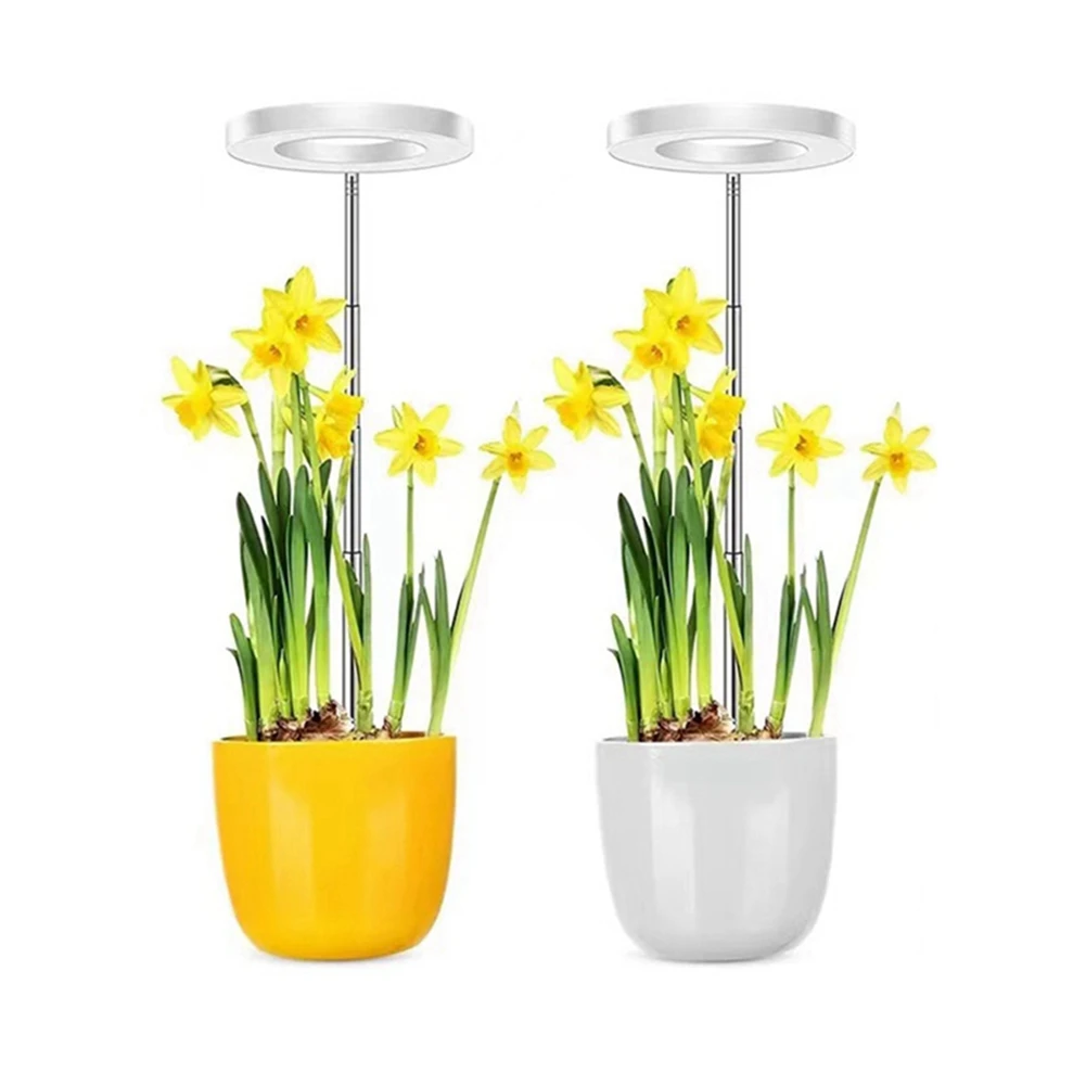 AB09-LED โคมไฟเจริญเติบโตของพืชแหวนลดแสงจับเวลาปรับความสูงพับเก็บได้เต็มสเปกตรัมเลียนแบบแสงแดดการเจริญเติบโต