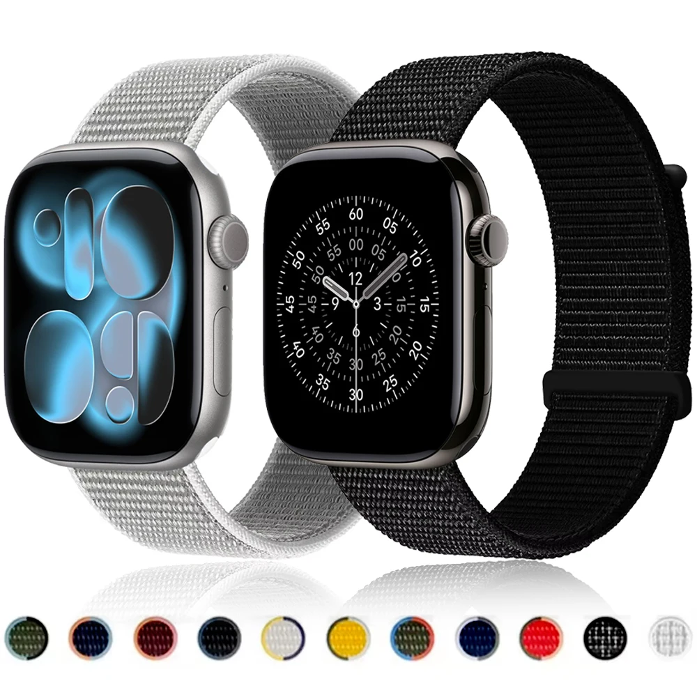 Nylonarmband für Apple Watch Ultra 3 2 49 mm, atmungsaktives Ersatzband für iWatch 11 10 46 mm 42 mm 9 8 7 6 SE 45 mm 41 mm 44 mm 40 mm