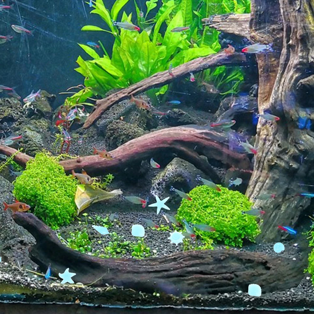 

100Pcs Luminescent Aquarium Stones Glow in The Dark Resin Gravel for Fish Tank Garden Pathway Decorative Flowerpot Pebbles Bulk