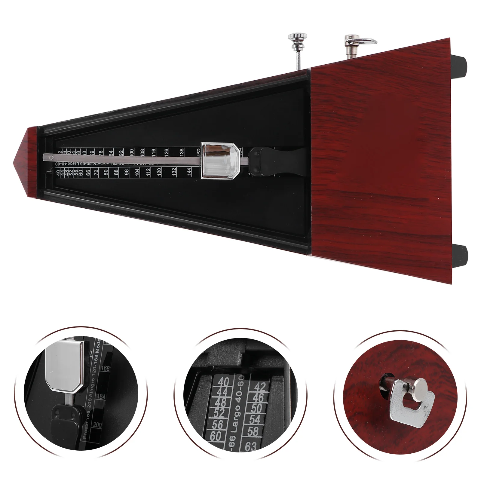 

1Pcs Wooden Tower Metronome Rosewood Classic Mechanical Keeper Anti-Slip Points Portable Metronome for Piano Guitar Violin
