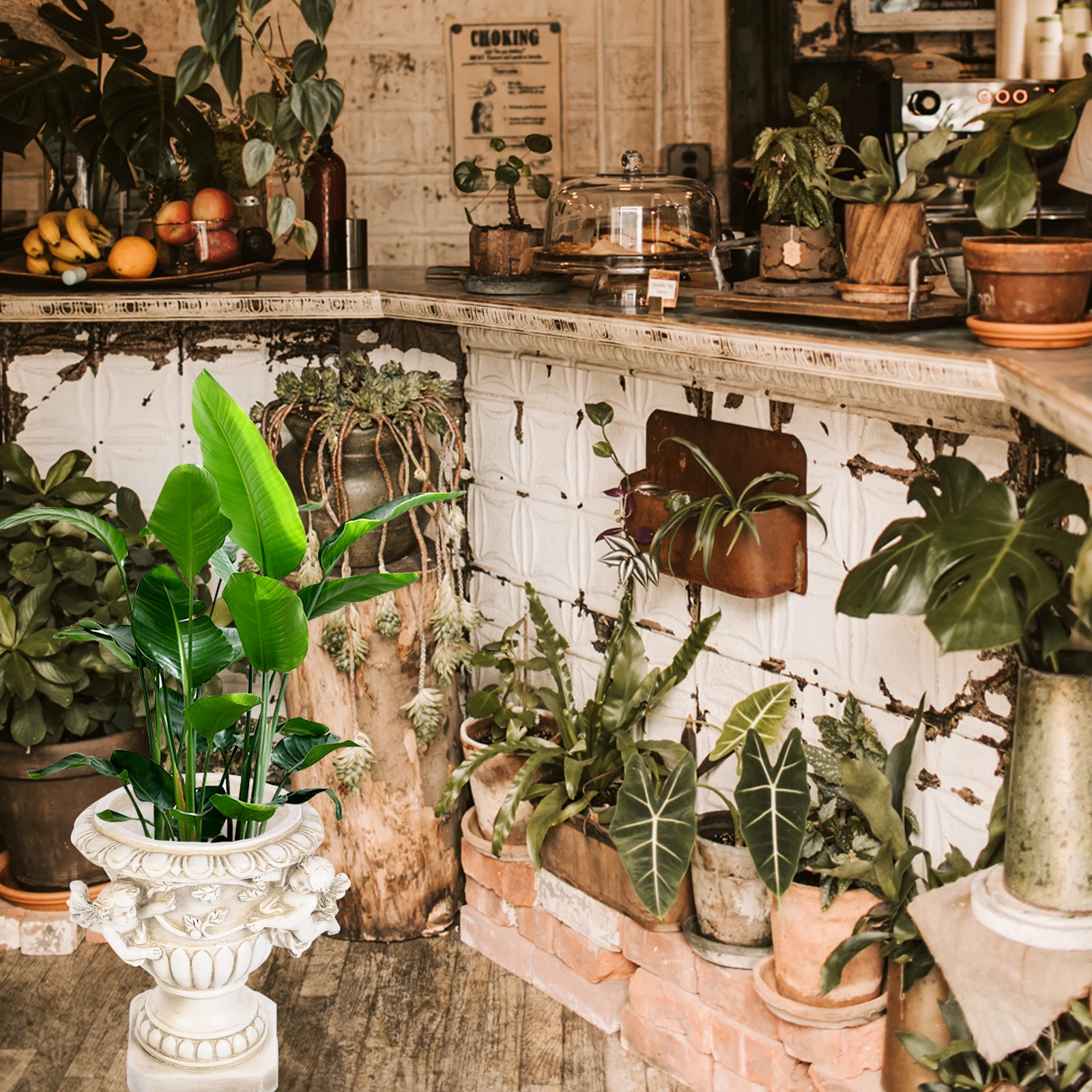 

1Pcs Decorative Flower Pot Angel Outdoor Garden Resin Crafts Planter for Planting Green Plants Beige Resin Crafts Flowerpot