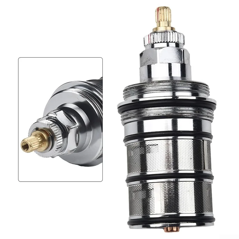 A26F-真鍮製蛇口カートリッジ 4.37インチ 交換部品 浴室用サーモスタットバルブ スプール温度制御 20-48 °   C GP00002