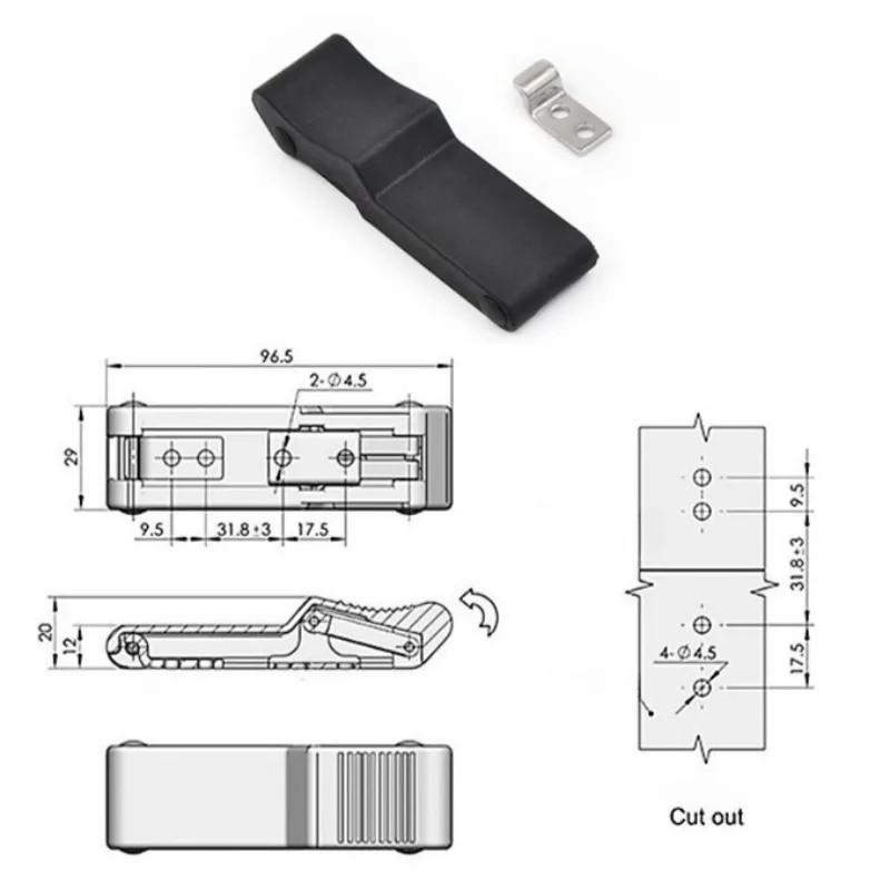 Loquet de rangement avant en caoutchouc, pour Polaris Sportsman 450 570 850 Touring ETX 7081927