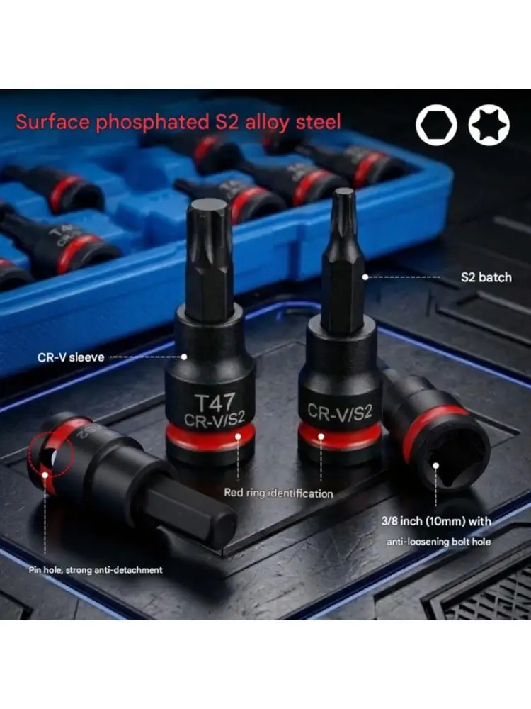 

652F Professional 24Piece 38Inch Steel Socket Bit Hexagonal Bit Socket Set With AntiRust Treatments For Car Repair H 3-H14