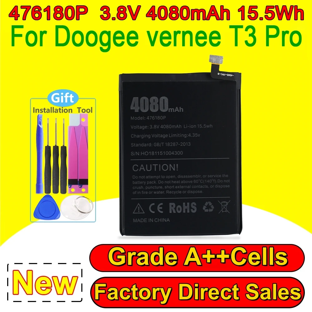 High Quality 476180P Battery  For Vernee T3 Pro Built-in Battery Replacement