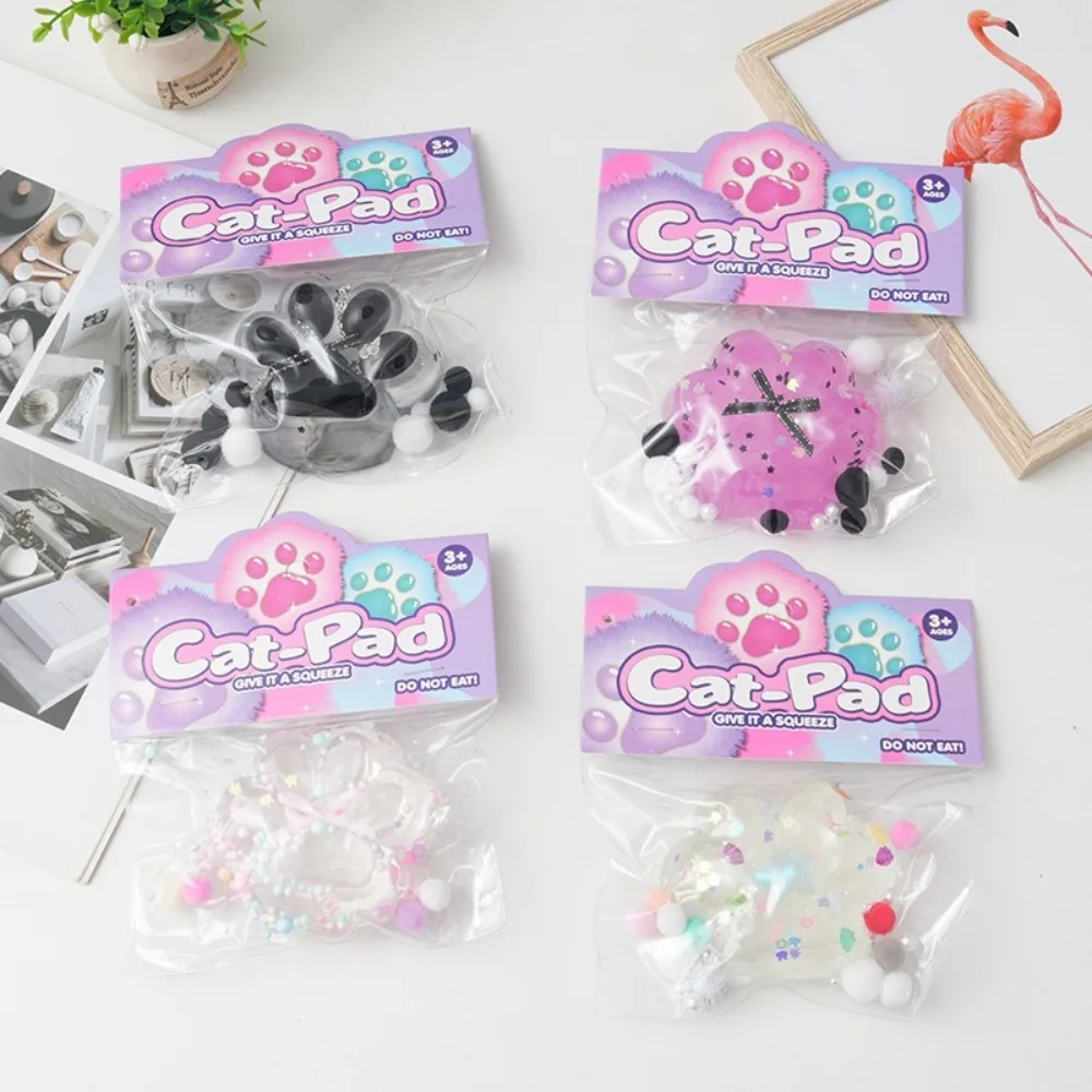 Cute New Cartoon Squeeze Cat Paw Toys Sticky Slow Rising Amethyst Cat Paw Hand Relax Gifts Squeeze Toy Mini Gift