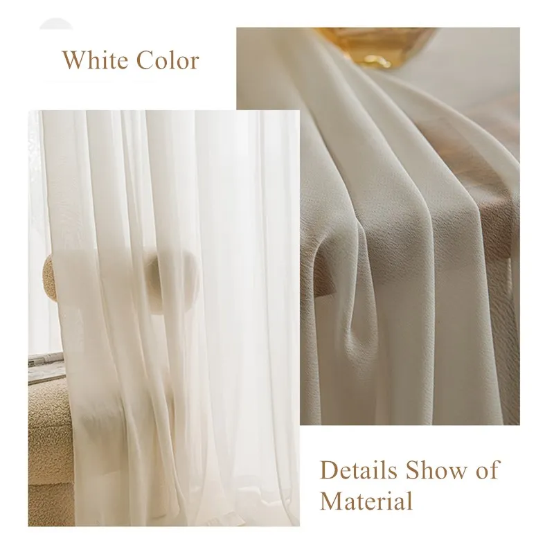 310cm Height White Sheer Curtain Ready Made Customize Size Tulle Keep Privacy Drapes For Living Room /Bedroom Custom Made